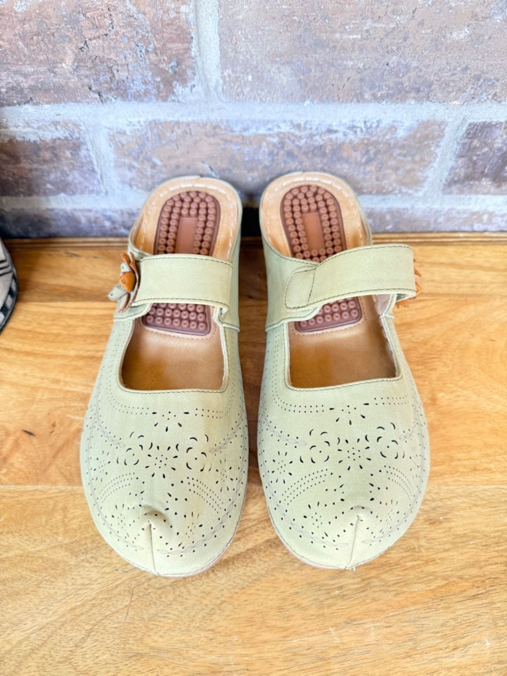Women’s Sage Green Comfort Mary Jane Clog Mules